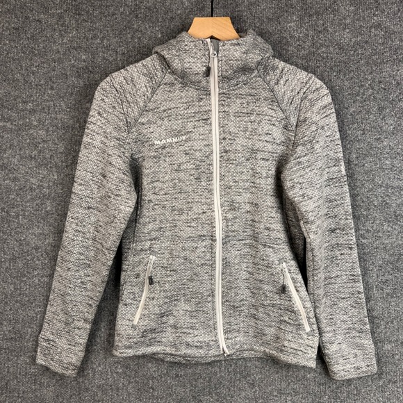Mammut Full Zip Hoodie Jacket Womens Gray Heathered Activewear Layering Small - Picture 1 of 11